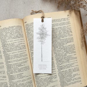 Minimalist Botanical Bookmark | Inspirational Affirmation | Handmade Tree Illustration Bookmark | Perfect Gift for Book Lovers |