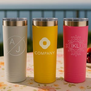 Personalized Skinny Tumbler, 20oz, Insulated Tumbler, Birthday Gift Idea, Bridal Shower Gift, Custom Travel Mug, Laser Engraved, Unique Gift