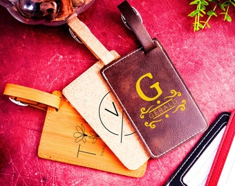 Personalized Leather Luggage Tag, Custom Luggage Tag, Monogrammed Luggage Tag,  Travel Accessories, Suitcase Tag, Travel Gifts