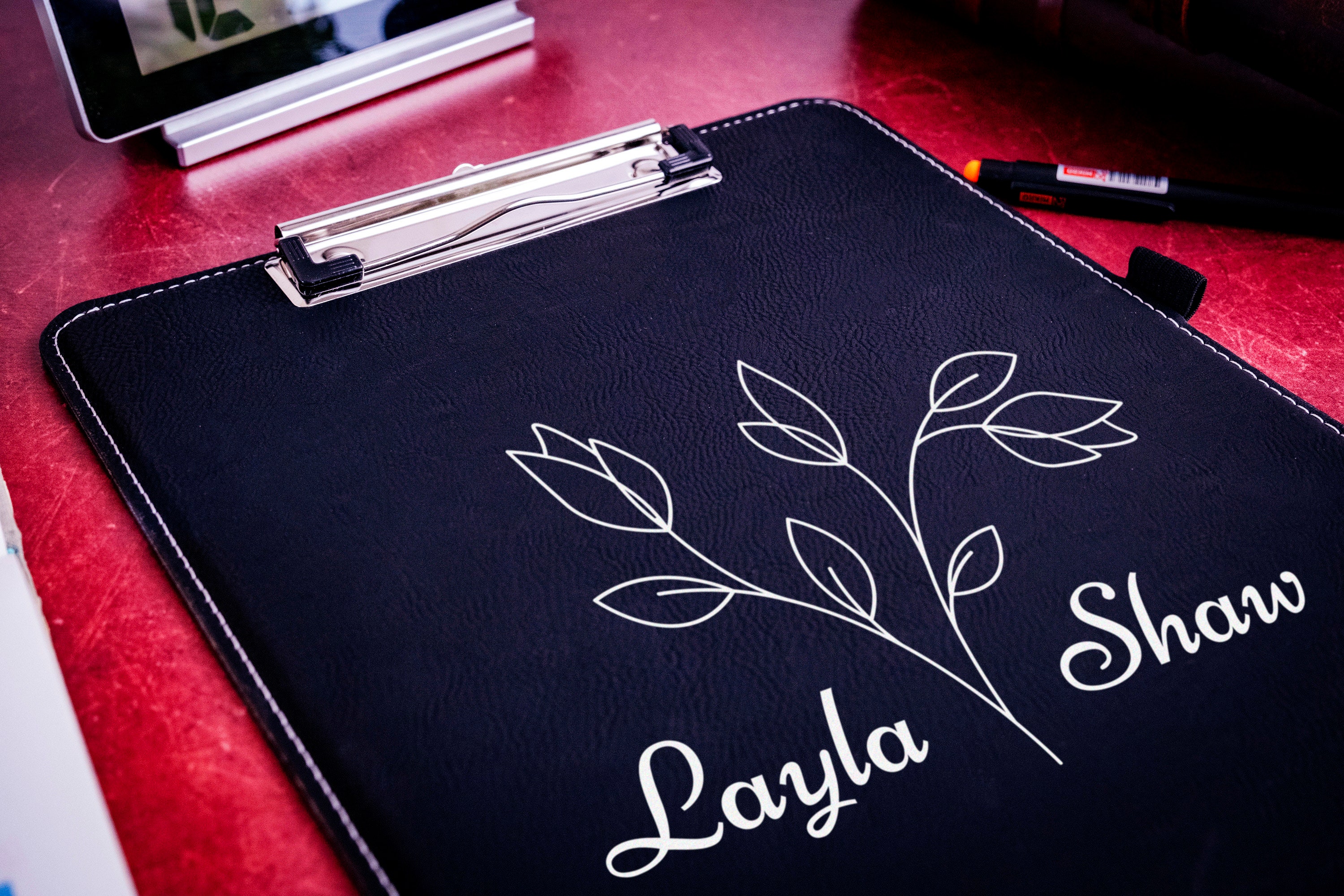Personalized Engraved Clipboard, Nurse Clipboard, Leather Clipboard, Teacher&#39;s Gift, Personalized Gift, Gift For Her, Custom Clipboard