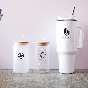 Custom Coffee Tumbler, Office Drinkware, 40oz Tumbler, Steel Tumbler for Work, Company Merch for Employee, Tumbler with Logo, Corporate Gift