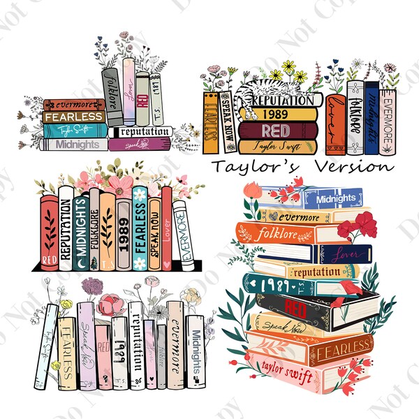 Taylor Swiftie Books Png, Taylor Swiftie Merch PNG, Swiftie Eras Tour Png, Taylor Swiftie Album as Books, Taylor Concert PNG
