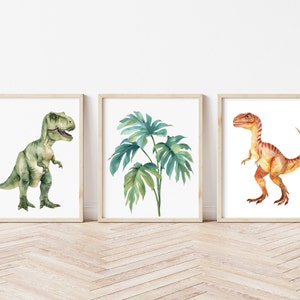 Set Of 3 Dinosaur Art Print,Boy Room Wall Art Decor,Printable Dino Nursery,T-Rex Art Print,Digital Design Wall Art Prints,Kids Room,Download