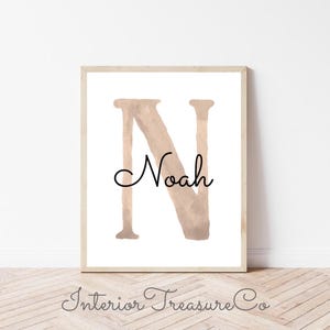 Personalisierte Name Wandkunst, benutzerdefinierte Anfangsbuchstabe Druck, druckbare Mädchen Kinderzimmer Kunst Dekor, Minimalist Baby Jungen Namen Zeichen