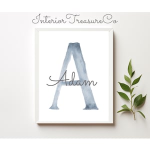 Custom Boy Name Print,Personalized Newborn initial Sign,Retro Green Baby Room Wall Art,Girls Printable Name Sign,Kids Nursery Decor,Digital