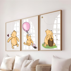 Winnie The Pooh Nursery Print Set: Classic Kids Room Decor (Digital Art)