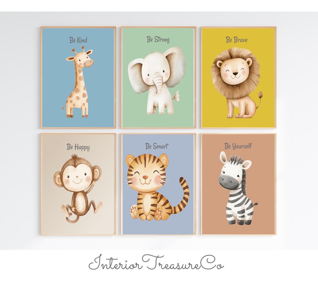Safari Animals Nursery Print,boy Room Wall Art Decor,safari Nursery