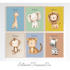 Safari Animals Nursery Art Prints: Jungle Theme Decor (Digital Download)