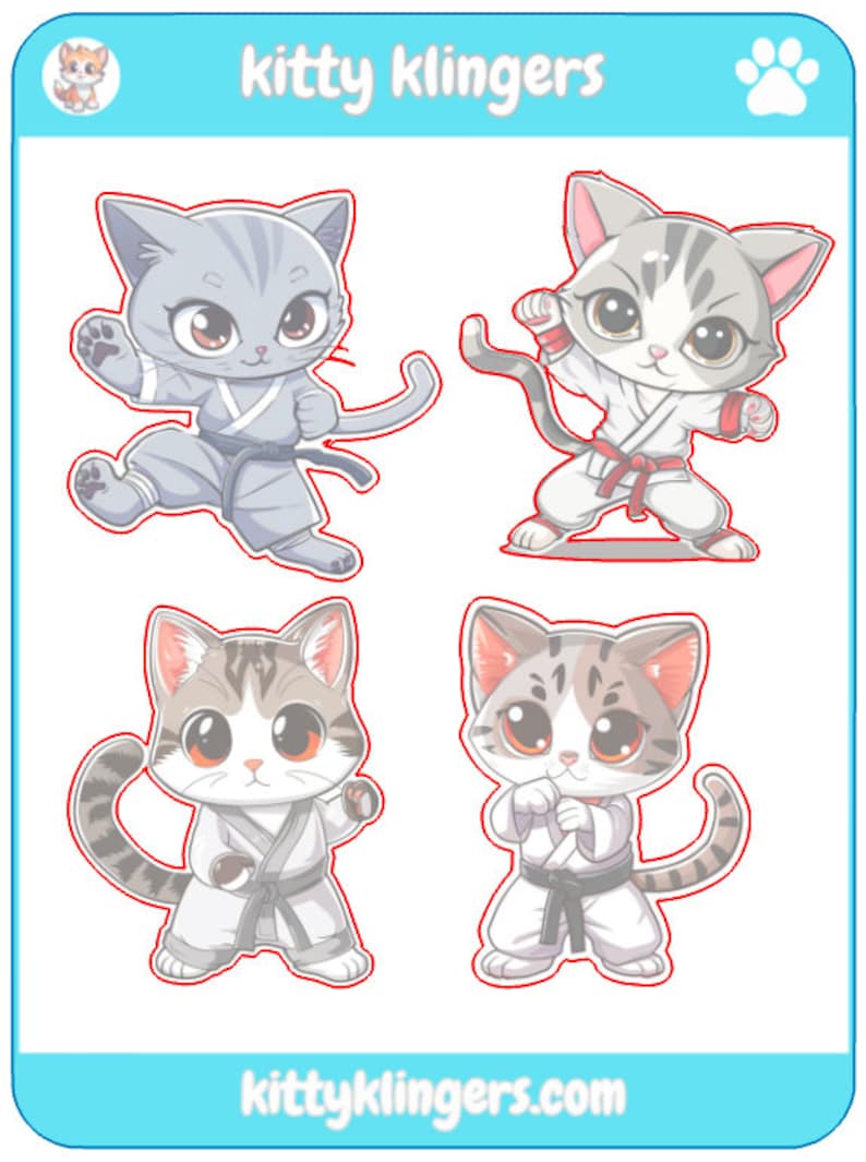 Karate Kitty Vinyl Sticker: Unleash the Feline Warrior Within! - Etsy