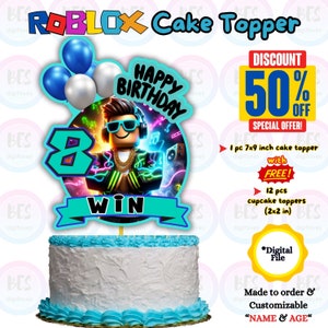 Personalized Roblox Birthday Cake Topper (Digital File)