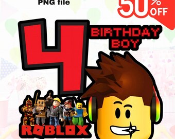 Roblox png, Roblox födelsedag PNG, 4-årsdag, sublimeringsdesign (digital nedladdning)