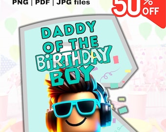 Roblox png, Roblox Birthday PNG, Party Favor Design (Digital Download)