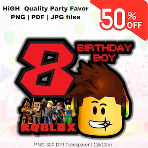 Roblox birthday png, Birthday roblox, sublimation design, Birthday boy png,roblox png, Birthday party png,roblox 8th birthday