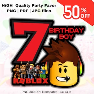 Roblox birthday png, Birthday roblox, sublimation design, Birthday boy png,roblox png, Birthday party png,roblox 7th birthday