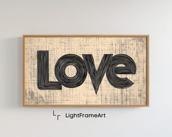Love Samsung Frame TV Art | Valentine's Day Love Tv Art | Modern Valentine Digital Download Art for TV | Midcentury Modern Art