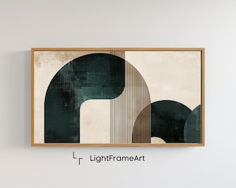 Wabi-Sabi Abstract Line Art for Samsung Frame TV Art | Midcentury Modern | Art for tv Digital Download tv Screensaver | Contemporary Green
