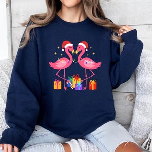 Flamingo Christmas Shirt, Flamingo Christmas Shirt For Women, Flamingo Merry Christmas Sweatshirt, Flamingo Lover Gift, Funny Flamingo Shirt