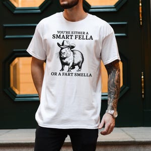 Smart Fella Capybara Shirt, Funny Capybara Vintage T-shirt, Vintage 90s Shirt, Capybara Lover Shirt, Retro Cartoon Shirt, Gift for Boyfriend