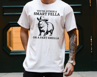 Smart Fella Capybara Shirt, Funny Capybara Vintage T-shirt, Vintage 90s Shirt, Capybara Lover Shirt, Retro Cartoon T-Shirt