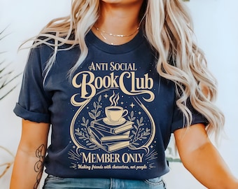 Anti Social Book Club Sweatshirt, Book Club Shirt, Book Lover Crewneck, Gift for Bookworm, Bookish Crewneck, Librarian Gifts, Gift for Her