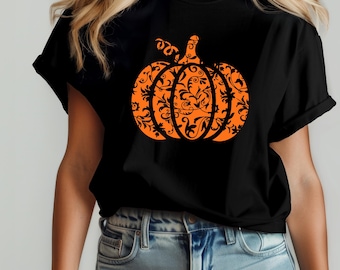 Camiseta de calabaza otoñal, Camiseta floral otoñal, Suéter de temporada de calabazas, Camiseta de Acción de Gracias, Camiseta de Halloween, Ropa de otoño, Sudadera con capucha de otoño