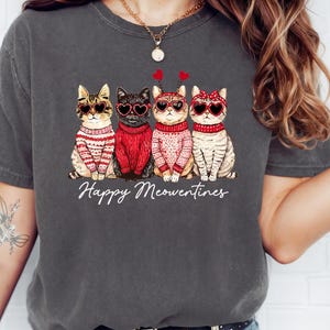 Happy Meowentines Shirt, Meowy Valentine Shirt, Cute Cat Valentine Shirt, Gift for Cat Lover, Valentines Cat Tee, Valentines Gift, Cat Shirt