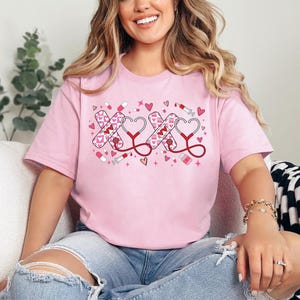 Pink Valentine Nurse Shirt, Valentine School Nurse Shirt, Nursing Valentine Shirt, Valentine Coquette Bow Shirt, Nurse Valentines Day Shirt,