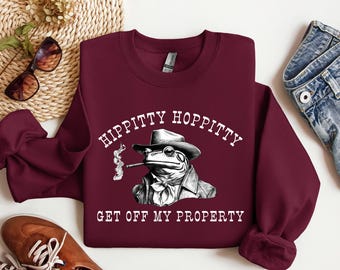 Cowboy Frog Funny Meme Sweatshirt, Funny Frog Western Cowboy Gift, Funny Gifts for Friend, Cool Cute Animal Shirt, Funny Frog Shirt,