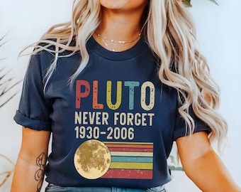 Sweatshirt Pluto Never Forget 1936-2006 planeet, trendy wetenschapshoodie, shirt Aesthetic Universe, retro Space-T-shirt, sweatshirt astronomieliefhebber