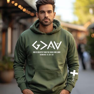 God is Greater Than the Highs and Lows Sweatshirt, Christian Hoodie, Bible Jesus Lover Gift, Faith Sweatshirt, Jesus Shirt, Christian Shirt,