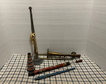 Five Antique Toy Horns