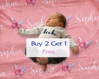 Custom baby blanket, personalized baby girl blanket with name, nursery blanket for kids, boys, baby shower gift, baby blanket gift