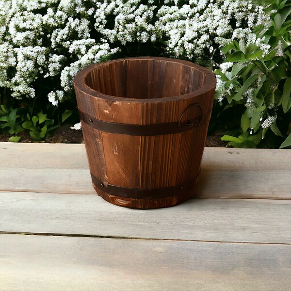 Mini Wooden Whiskey Barrel Succulent Pot, Rustic Home Decor, Small Planter, Wooden Barrel Planter, Gift for Plant Lovers, Gardening Gift