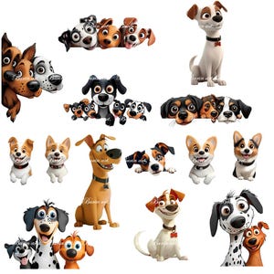 Cute peeking Dogs, family animal , PNG sublimation, Digital Download, Commercial, stickers, Pet shop design logo, cartoon, Group of dog