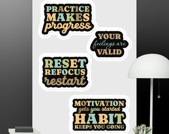 Motivational Affirmations Sticker sheet, Laptop Stickers, Multi Purpose