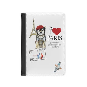 TotesTheShiba J'aime Paris (I Love Paris) Passport Cover