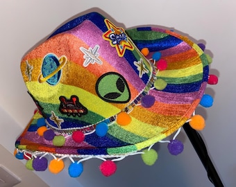 Rainbow Planet Cowboy Hat