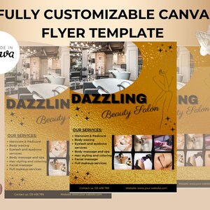 Beauty Salon Flyer Template: DIY Canva Design (Digitaler Download)