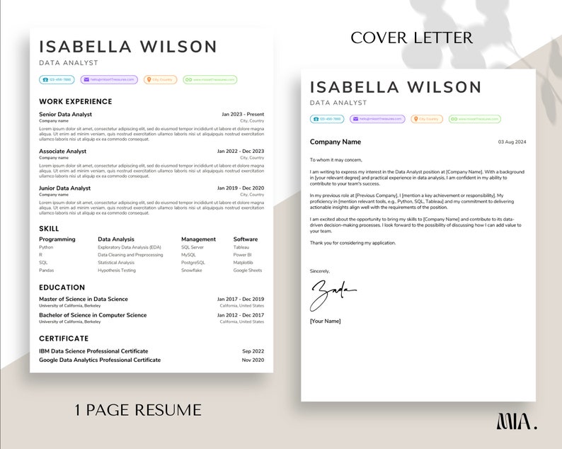 Resume Template, Professional CV Design, Applicant Tracking System ...