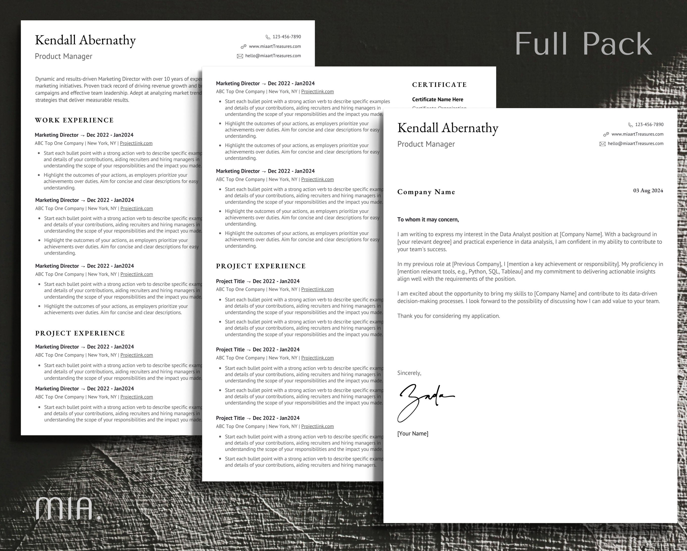 Tailored Cv Example Tailored Ats-optimized Resume Template: Professional Minimalist Design ...