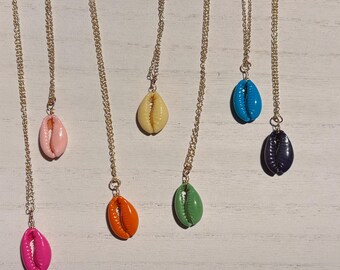 Colored Cowrie Shell Necklace