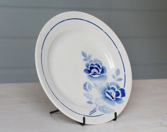 Vintage Frans diner- de postre - Terre de Fer-borden - blauw en wit