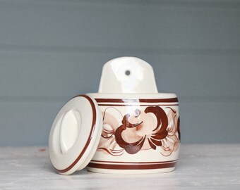 Set di due contenitori/vasi vintage in ceramica - Arredamento vintage per cucina/bagno