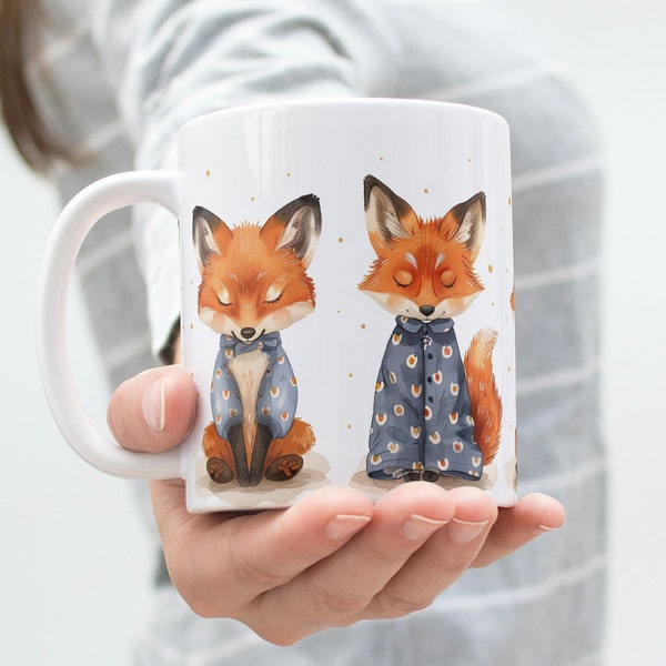 11 oz Cute fox mug, adorable fox, cuddly, sweet, I just really love foxes
