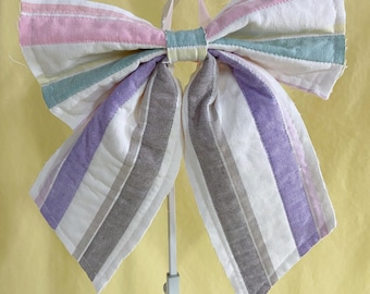 Small Quilted Stripe Bow