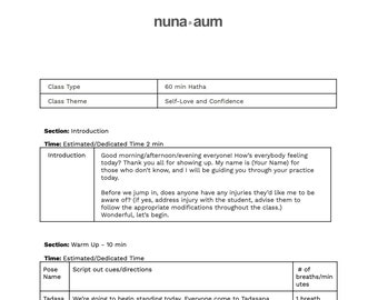 60min Detailed Yoga Class Sequence Script (spine) PDF - Etsy