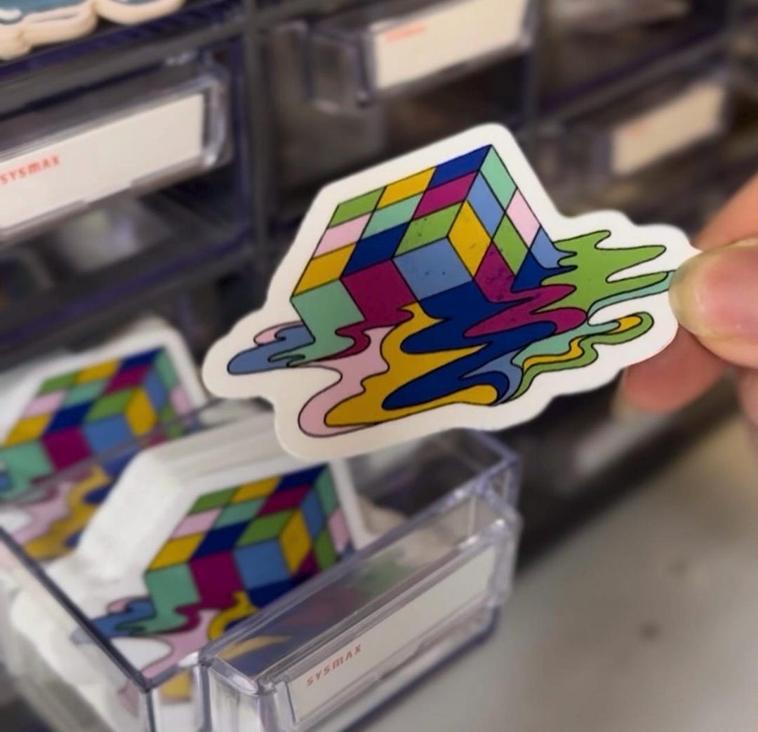 Rubix Cube Sticker Less Melting Rubix Cube Sticker - Etsy