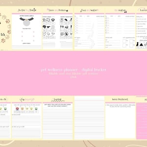 Wags and Wellness / Dog Planner and Care Tracker / For Pet Owners and Sitters (DIGITAL/PINK)