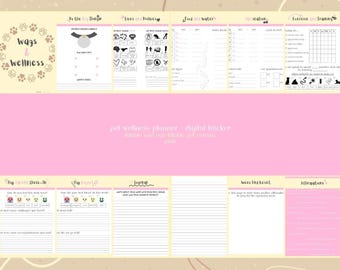 Planificador de Perros Rosa: Registro del Cuidado de Mascotas para Dueños y Cuidadores (Descarga PDF rellenable)