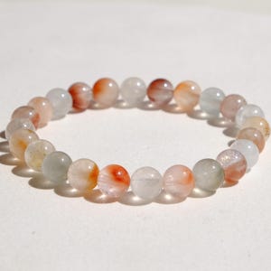 8mm Rabbit Hair Quartz Bracelet | White, Red, Yellow, Green Rabbit Hair Quartz | Dainty Crystal Bracelet | Spiritual Bracelet | Stretchable